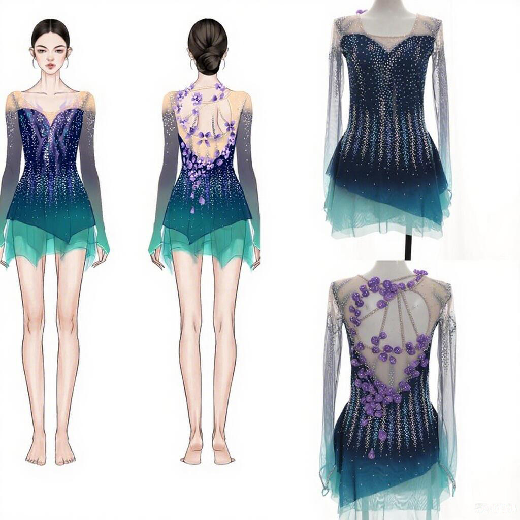 sachin and babi light blue dress Custom Black & Green Snake Skin Biketard with Beaded Fringe