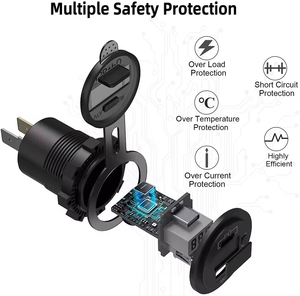 12V/24V Dual USB Outlet PD3.0 & QC3.0 Puerto USB para automóvil con voltímetro LED e interruptor de encendido/apagado - Product Image 6
