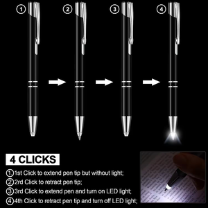Individuelles Logo beleuchteter Stift-Spitzen-Kugelschreiber Taschenlampe LED-Stifte LED-Sticklicht-Lichtstick für Dunkel mit Licht schreiben - Product Image 5
