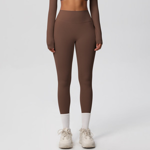 Pantalons de yoga Lulu, même style, nouveaux leggings de <span class=keywords><strong>fitness</strong></span> à effet push-up, brossés, à séchage rapide, amincissants, pantalons de survêtement serrés avec motif uni - Product Image 3