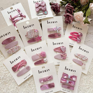 Pinces à cheveux en dentelle à paillettes coréennes pour enfants filles, coiffe à nœud papillon à <span class=keywords><strong>frange</strong></span> féerique rose doux avec bouton-pression scintillant pour enfants - Product Image 2