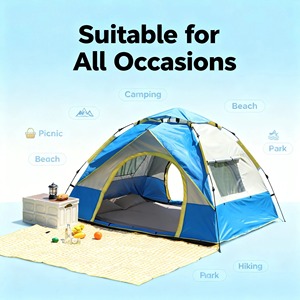 Carpa Oxford Personalizada de Verano, Portátil, Tipo Armazón Recto, Camuflaje, de Una Sola Capa, Automática, Desplegable, para Cuatro Estaciones, de Una Habitación, 2-3/3-4 Personas - Product Image 4