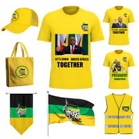 Articles de campagne électorale ANC en gros : T-shirt, casquette, écharpe, drapeau en polyester avec logo personnalisé pour la promotion politique en Afrique du Sud