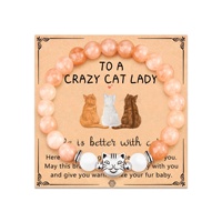 Bracelet à breloques chat Orange à la mode pour femmes poudre de pierre naturelle tigre tacheté chat zèbre pierre chat mode mode Bracelets perlés