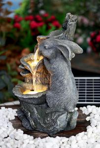 Fuente de agua exterior de poliresina para perro y barril de madera, con bomba Solar, Fuente de Fuente, Zimmer brunnen, Fonte, Fontaine - Product Image 5