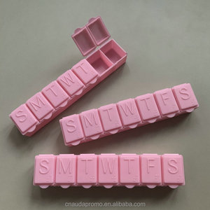Hot Selling Promotional Gift Engraved Plastic 7 Compartment Weekly Pill Box Durable Pill Case with Custom Logo
