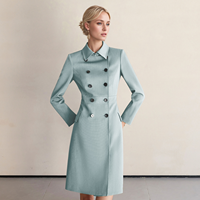 Robes élégantes à double boutonnage pour femmes col structuré fabricant de vêtements tenues d'affaires originales ODM OEM
