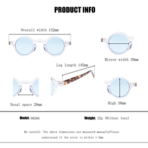 แว่นสายตาอ่านหนังสือกรอบอะซิเตทคุณภาพสูงทรงกลมเล็กสไตล์เรโทรพร้อมโลโก้สั่งทำพิเศษ ป้องกันแสงสีฟ้า สำหรับผู้ชายและผู้หญิง แฟชั่นกรอบแว่นตา - Product Image 4