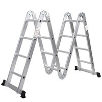 Escalera plegable multiusos de aluminio de 4*5 pasos EN131 Escalera de combinación plegable para uso doméstico