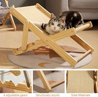 Lit pour chat moderne et écologique, réglable, avec griffoir en sisal, nid en bois, griffoir pour animaux de compagnie, griffoir à quatre niveaux pour chat