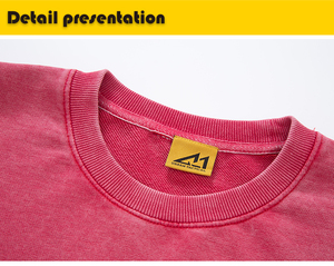 เสื้อสเวตเชิ้ตคอกลมผ้าฝ้ายบาติกเนื้อหนัก 450gsm 100% สำหรับผู้ชาย |   เสื้อพูลโอเวอร์ผ้าเฟรนช์เทอร์รี่เส้นด้ายคู่ขนาดใหญ่พิเศษ |   รับผลิตโลโก้ตามสั่ง - Product Image 3