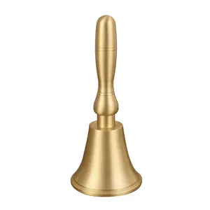Goldene hochwertige Messing Hand glocke für Weihnachten Gold Shiny Finishing Design Messing glocke mit Griff