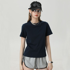 T-shirt pour femme en coton 92% et élasthanne 8%, 220 grammes, taille plus, décontracté, 16 couleurs - Product Image 1