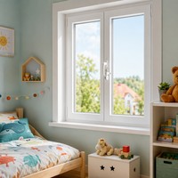 Ventana Abatible de Aluminio con Rotura de Puente Térmico, Doble Vidrio, Aislamiento Acústico, Directo de Fábrica, para Sala de Estar de Villa, Panorámica