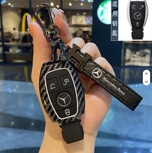 Coque de protection pour clé de voiture télécommandée en fibre de carbone pour <span class=keywords><strong>Mercedes</strong></span>-Benz <span class=keywords><strong>AMG</strong></span> – Support original pour clé - Product Image 1