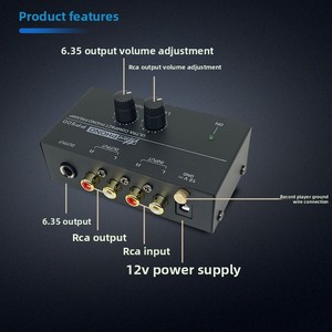 Préampli Phono pour platine vinyle MM Mini stéréo <span class=keywords><strong>Audio</strong></span> Hi-Fi phonographe/tourne-disque préamplificateur avec sortie <span class=keywords><strong>RCA</strong></span> casque TRS - Product Image 3