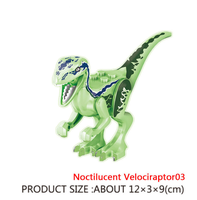 Ensemble de 8 pièces de blocs de construction de dinosaure en plastique brillant dans l'obscurité ensemble de jouets ensemble de briques de dinosaure jouet éducatif