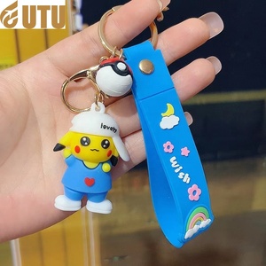Llavero de plástico de Pikachu de Pokémon, lindo pato, tortuga Kajeni, accesorios colgantes para mochila de hombre y mujer, venta al por mayor - Product Image 4