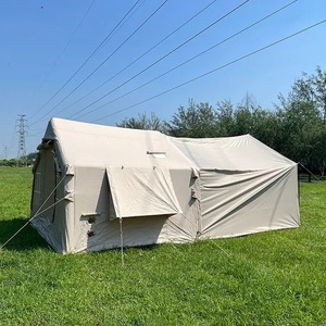 Carpa de Lona para Acampar, Impermeable, de Doble Capa, para 6-8 Personas, con un Dormitorio, Armazón Recto, Montaje Manual, para Uso en Exteriores en Tres Estaciones - Product Image 3