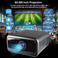 Projecteur 1080p Full HD, décodage 4K, projecteur vidéo 1500 lumens ANSI pour cinéma maison, cinéma WIFI, Android, vidéo projecteur 4K