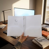 Porte-documents personnalisé avec logo, à deux poches, avec 3 crochets