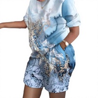 Nouvel Arrivage 2026 – Ensemble Décontracté Deux Pièces pour Femme, Tenue d'Été Respirante avec Logo Imprimé Numérique, Short de Sport en Spandex/Polyester