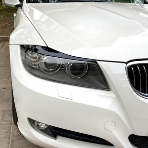 Bmw 3 Series E90 E91 Headlight Eyebrow Stickers Piano Black Carbon Fiber Texture ABS Vinyl Body Decals For 2005 2012 - Product Image 3