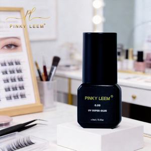 Pinky Leem UV LED Eyelash <b>Glue</b> Clear Alcohol Free Vegan Odorless Liquid Strong Hold 0.5s Lash Extension Adhesive Private Label - Product Image 1