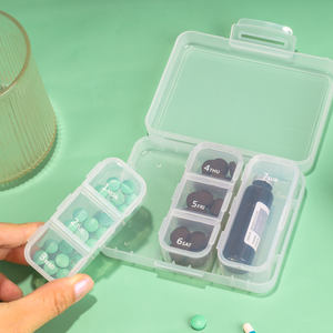Organisateur de pilules transparent en plastique Portable de 7 jours boîte à médicaments à grille hebdomadaire pour boîtes de perceuse à bijoux et étuis de rangement pour pilules - Product Image 5