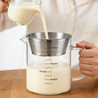 Pembuat Yogurt dari Kaca Borosilikat Tahan Panas, Saringan, dan Pitcher dengan Filter Jaring Stainless Steel yang Dapat Digunakan Kembali untuk Yogurt Yunani dan Kedelai