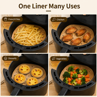 Papier sulfurisé carré perforé en pulpe de Kenaf de qualité alimentaire, résistant à la chaleur, jetable, pour friteuse à air, cuisson de pizzas et pains, personnalisé en usine