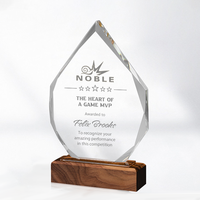 Trophées de cristal de noyer personnalisés Noble et prix commémoratifs en bois pour les prix annuels de reconnaissance des employés