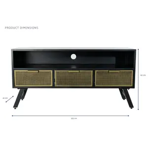 Metal <b>TV</b> <b>Stand</b> 125x41x62 with Black Mesh - Product Image 5