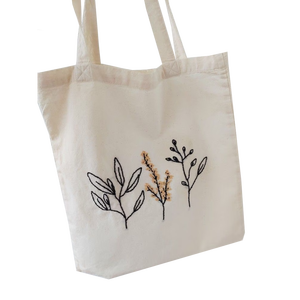 Bolsa de Mano de Algodón Orgánico con Bonito Bordado, Producto de Alta Calidad, Asa Grande con Costuras Cruzadas - Product Image 4