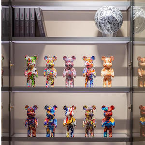 Violent Bear Epoxy <b>Resin</b> Artistic Sculpture Luxury High-End Ornament Internet Celebrity Building Block Home Decoration <b>Gift</b> - Product Image 3