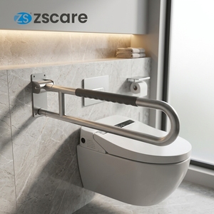 Relevez l'accoudoir de la toilette dans la salle de bain <span class=keywords><strong>pour</strong></span> gagner de la place, éviter les glissements, stabiliser et faciliter la sortie de la toilette. - Product Image 1