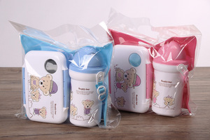 Fiambrera Bento con diseño de dibujos animados para niños con botella de agua, Mini contenedor de comida para sándwich para aperitivos para uso en la escuela y el jardín de infantes - Product Image 2