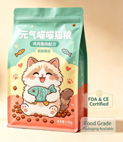 Sac refermable à fermeture éclair, résistant à l'humidité, pour nourriture pour chat, emballage composite en PET, AL, PE, feuille d'aluminium, pour aliments pour animaux de compagnie
