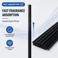 Bâtonnets diffuseurs noirs pour huiles parfumées, longueur personnalisée, emballage en vrac, coupe droite 7MM, emballage marque privée, carton de présentation pour la vente au détail