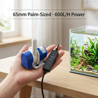 Pompe à eau submersible mini sans balais DC12V 600L/H 3M 9W ultra silencieuse, économie d'énergie, matériau ABS, contrôle intelligent, pour aquarium et déjections de poissons