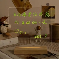 Tableau de notes calendrier LED en acrylique transparent effaçable avec support lumineux pour décoration de bureau et maison