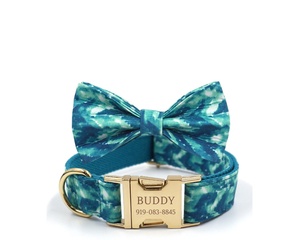 2023 무료 샘플 맞춤 럭셔리 사용자 정의 디자인 인쇄 조절 개 애완 동물 칼라 나비 넥타이 개 칼라 - Product Image 6