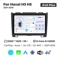 MEKEDE X10 X20 X30 X40 UIS7865 8+128G QLED AKM DSP CarPlay sans fil Android Auto pour Haval H3 H5 2011-2016