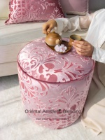 Qiong Jin Oriental Style français et chinois tabouret bas en bois massif sac souple assis jetée pour salon poufs à langer