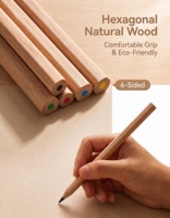 6 mini crayons de couleur en bois naturel non toxique, 87 mm, hexagonaux/ronds, petits crayons pour enfants, cadeau promotionnel, boîte de couleur, OEM