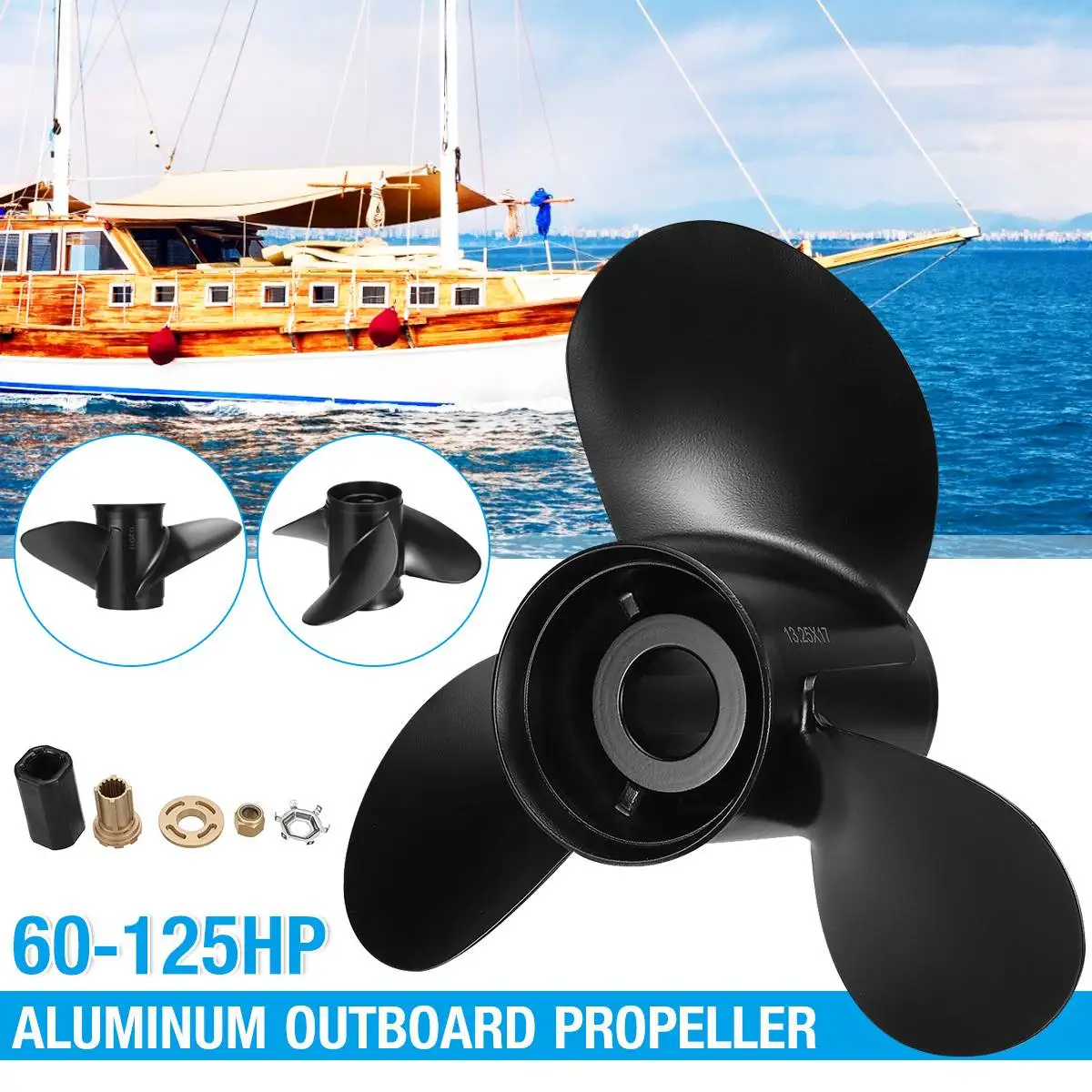 marine engine 13 1/4x17 3 Blades Aluminum Boat Propeller Outboard Motor for Mercury 60-125PH 48-77344A45 fishing boats motors