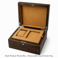 Boîte à montre de luxe en bois à fente unique, finition noyer, coussin en daim amovible, étui cadeau pour montre, personnalisation de marque OEM