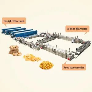 Заводская цена, промышленная полностью автоматическая машина для производства чипсов из картофельных хлопьев, линия по производству замороженного картофеля фри для продажи