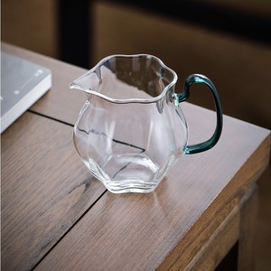 Glass Fairness <b>Cup</b> High Borosilicate Thick Bottom Dark Green Handle <b>Tea</b> Brewing <b>Set</b> Translucent For Adults Gift - Product Image 3