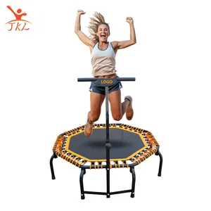 Preiswert Fitness Indoor Trampolin für Erwachsene mit einstellbaren Griffen stummer Sport Trampolinenspringer Springen Aerobic Trainer